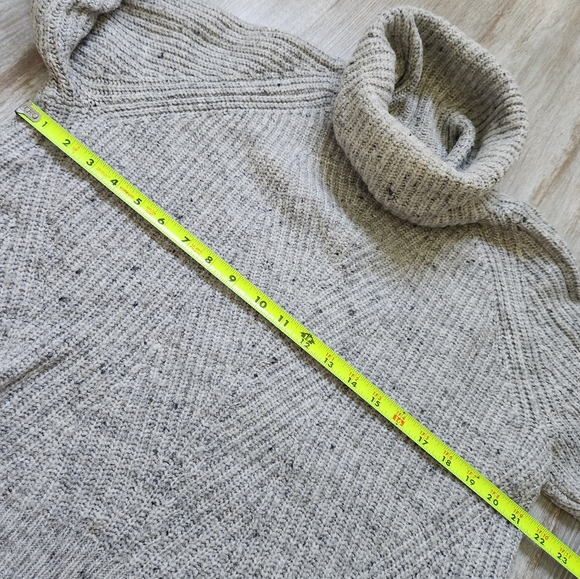 Madewell Turtle Neck Sweater Wool Blend Large Gray Ribbed Knit Long Sleeve - Picture 6 of 8